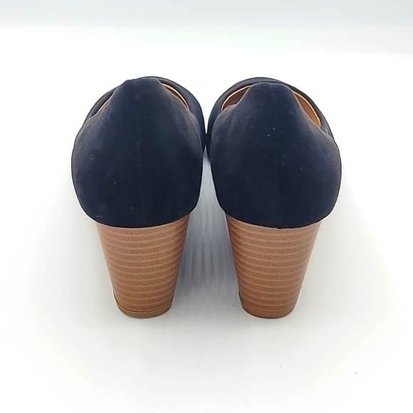 NWOB! Anne Taylor LOFT  Womens Black Faux Suede Wedge Heel Size 8.5M (US) Try on - Picture 3 of 9